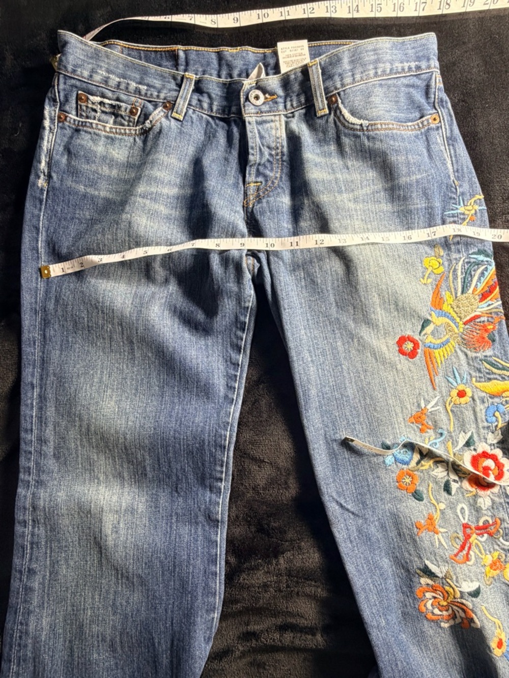 Lucky Brand Embroidered Floral Flare Jeans - Size 12/31 EUC - Picture 8 of 14